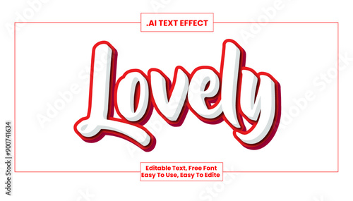 3D text effect, lovely text effect