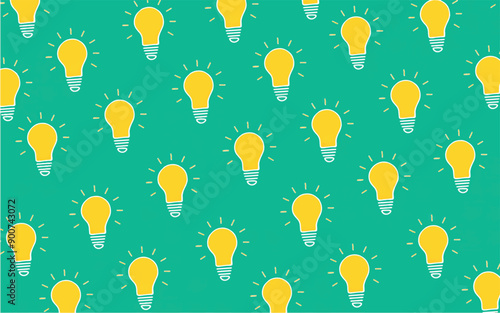 Light bulb vector illustration pattern wallpaper, electricity and light. Clip art light bulb concept art ornament. Idea art. Blackout, lights off, lights on. The light bulb illuminates the cover.