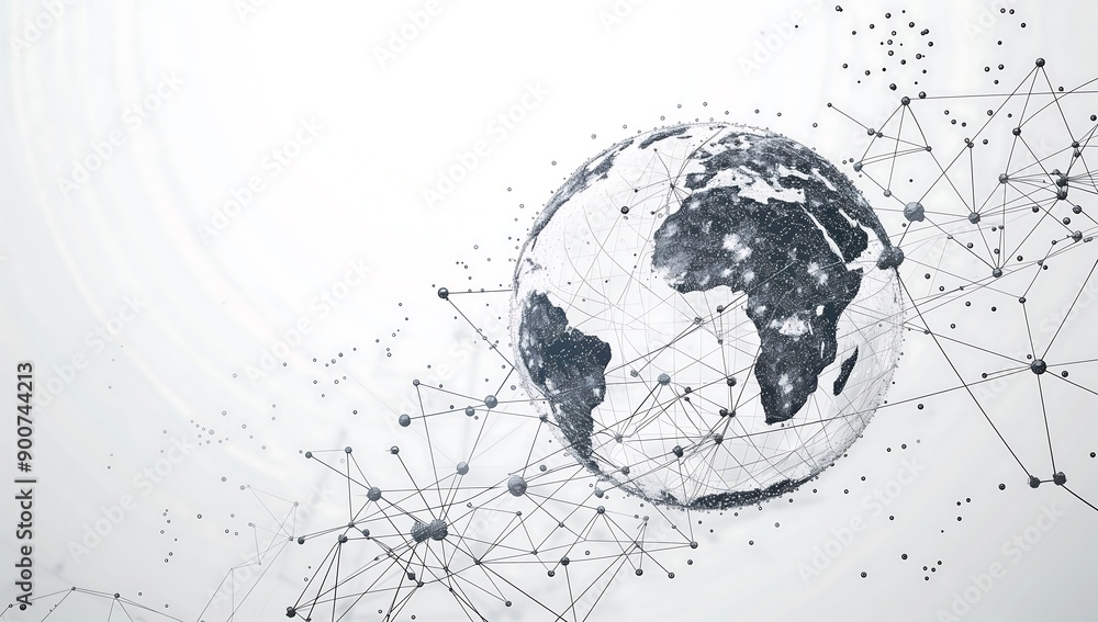 Global cloud computing IOT mobile data network connectivity information technology. 3D rendered, Illustration. Generative AI Global cloud computing IOT mobile data network connectivity information technology. 3D rendered, Illustration. Generative AI
