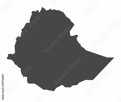 Ethiopia map and administrative divisions of the country vector form.