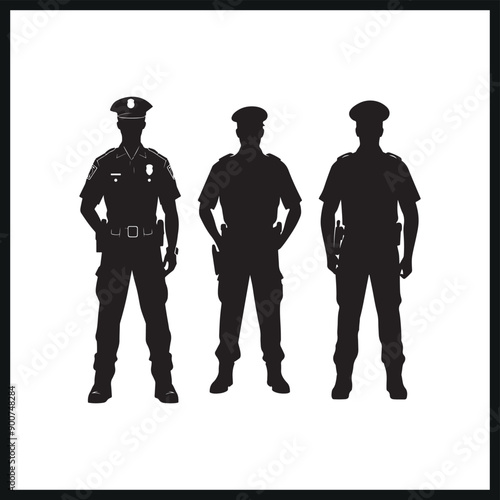 vector policeman silhouette