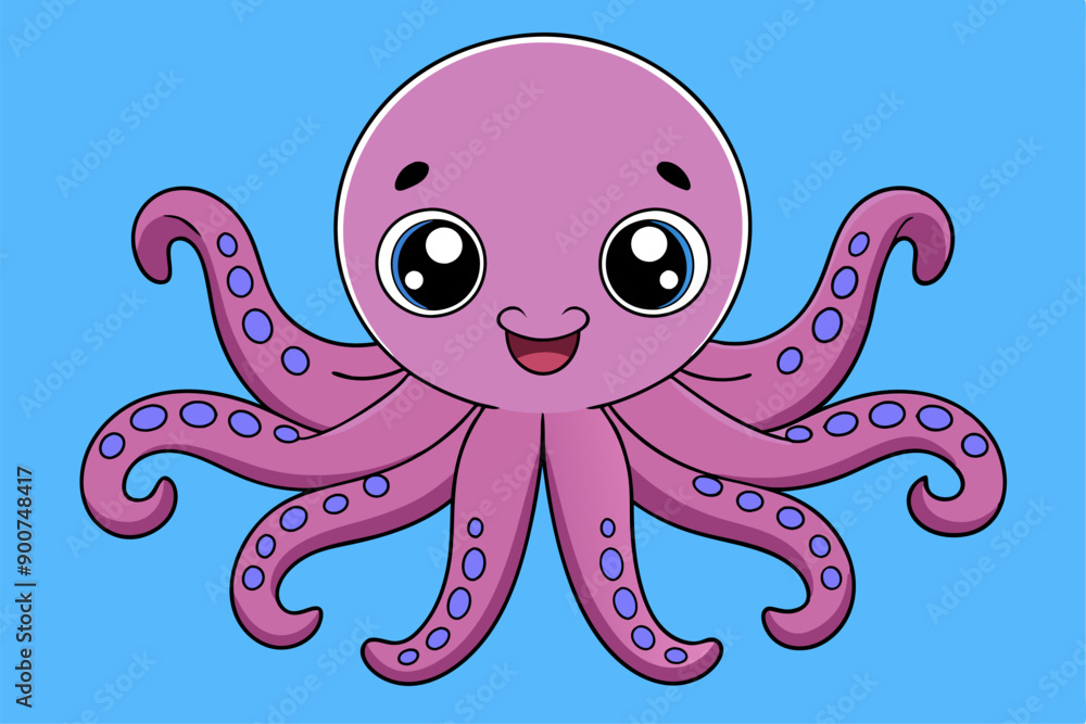 Adorable Octopus Vector Graphic For Web And Print. Premium Octopus Illustration Featuring Cute Design Perfect For Websites, Print Materials, Digital Content, And Creative Projects Adorable Octopus Vector Graphic For Web And Print. Premium Octopus Illustration Featuring Cute Design Perfect For Websites, Print Materials, Digital Content, And Creative Projects