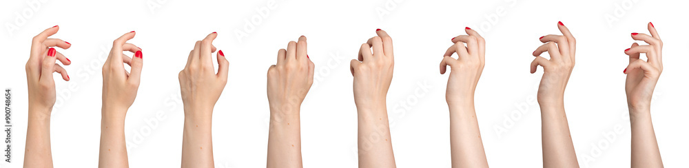 Elegant women hand gesturing, turning arm, touching tender, set isolated on white background.., transparent PNG Elegant women hand gesturing, turning arm, touching tender, set isolated on white background.., transparent PNG