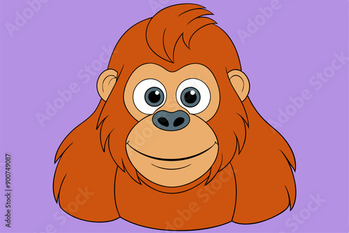 Realistic Orangutan Vector Illustration for Graphic Design Projects High Quality, Detailed, and Versatile Artwork photo