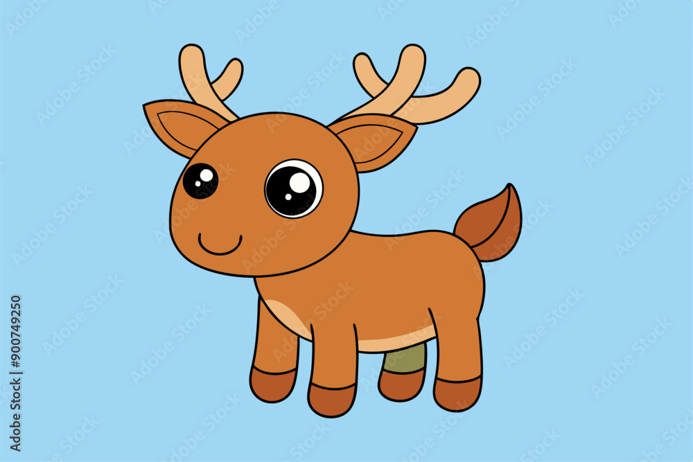 Fototapeta premium Adorable Moose Vector Graphic For Web And Print. Premium Moose Illustration Featuring Cute Design Perfect For Websites, Print Materials, Digital Content, And Creative Projects