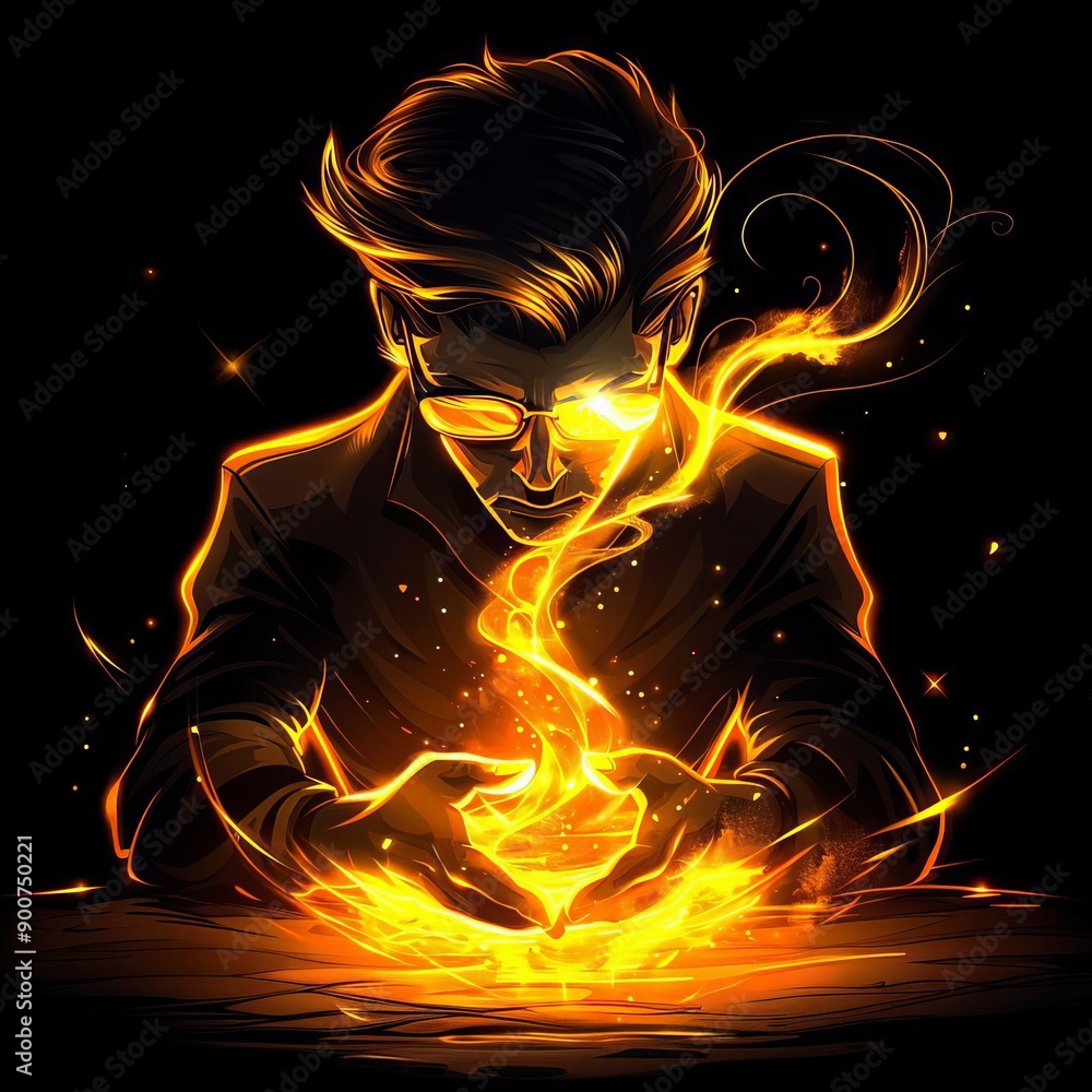 custom made wallpaper toronto digitalEnchanted Incantation A Magical Illustration of a Spellcaster in a Fantasy Realm