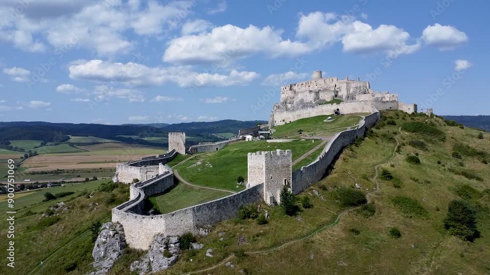 Aerial view of Spis Castle in Slovakia, the largest castle in Central Europe Aerial view of Spis Castle in Slovakia, the largest castle in Central Europe