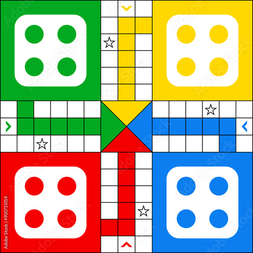 Ludo Indoor Fun Board Game Illustration