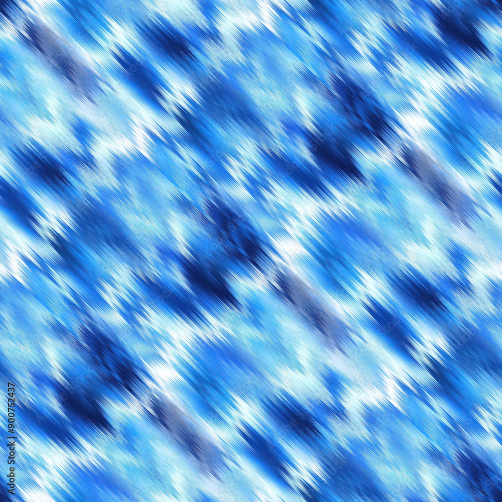 Summer blue white blotched diagonal stripes seamless pattern for trendy beachwear fashion print. Dip dye effect for boho coastal living cover repeat. Summer blue white blotched diagonal stripes seamless pattern for trendy beachwear fashion print. Dip dye effect for boho coastal living cover repeat.