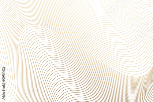 Luxury golden thin lines of gradient waves