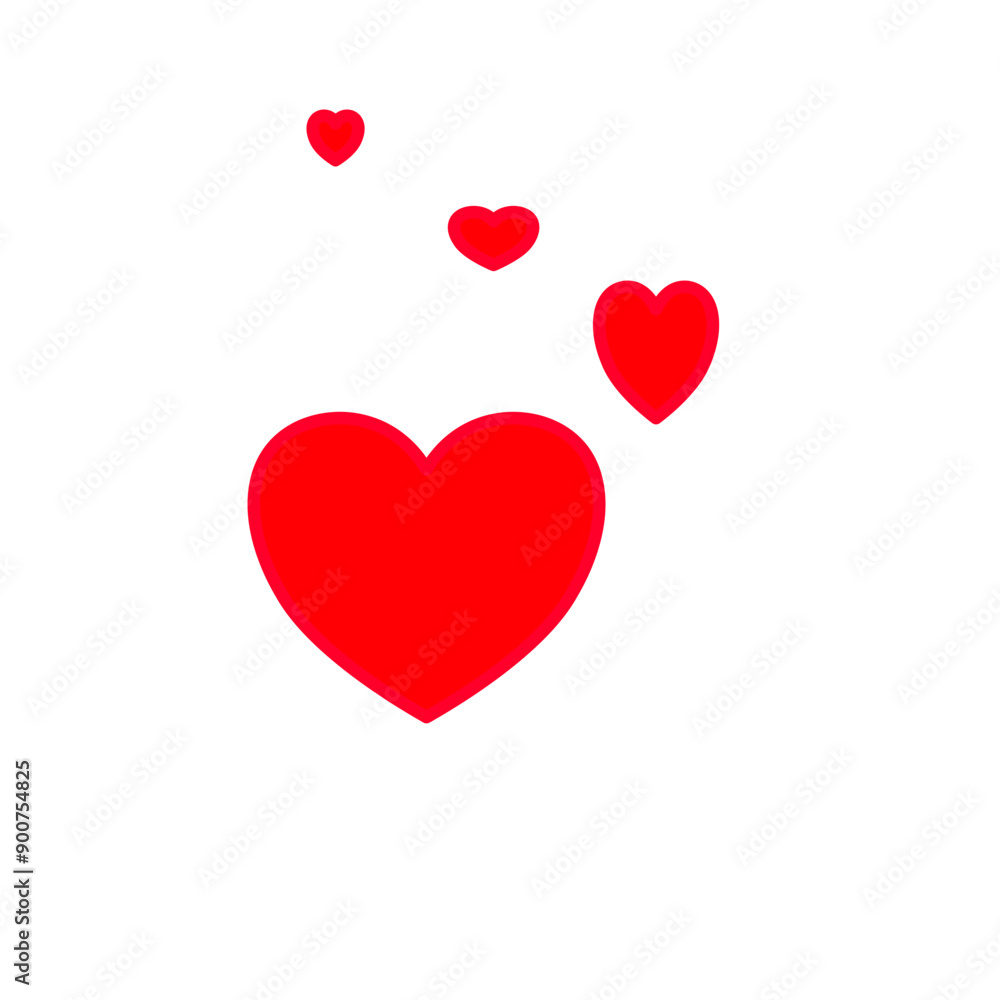 Red heart shapes vector design, Red heart icons vector illustration. Red heart shapes vector design, Red heart icons vector illustration.