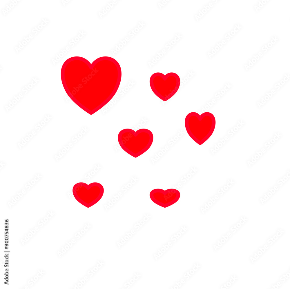 Red heart shapes vector design, Red heart icons vector illustration. Red heart shapes vector design, Red heart icons vector illustration.