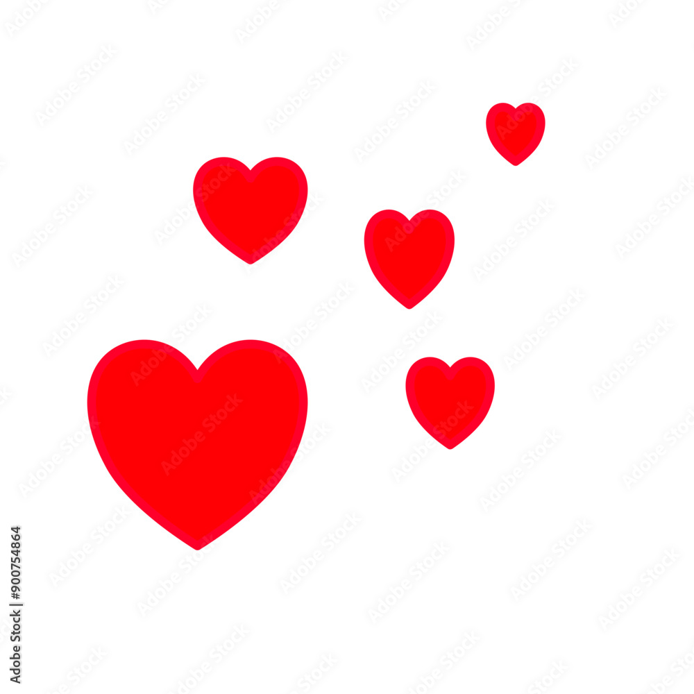Red heart shapes vector design, Red heart icons vector illustration. Red heart shapes vector design, Red heart icons vector illustration.