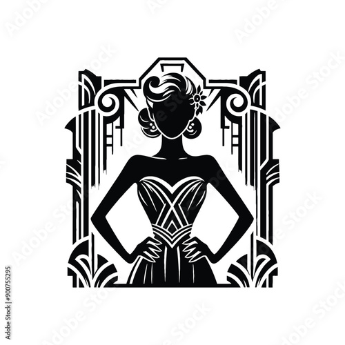 woman wearing retro fashion pin up girl look with a sweetheart neckline and victory rolls