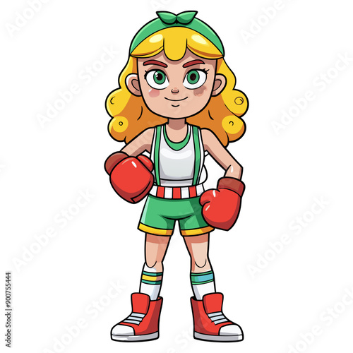 boxing player cartoon vector