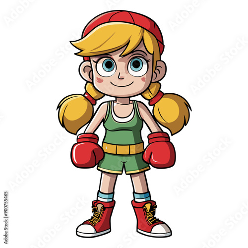 boxing player cartoon vector