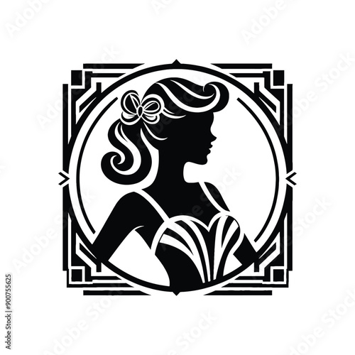 woman wearing retro fashion pin up girl look with a sweetheart neckline and victory rolls