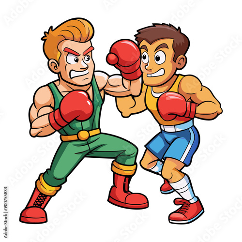 boxing player cartoon vector