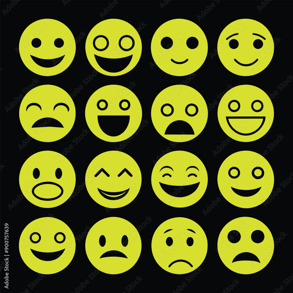 A Set of Emoji Face Icons