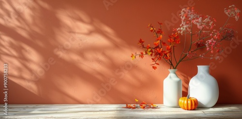 Autumn Pumpkins and Branches