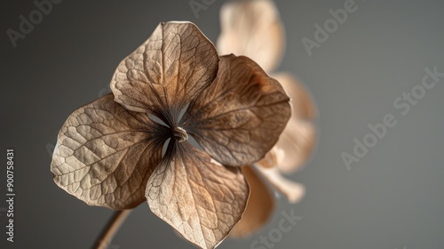 Dried flower on neutral background