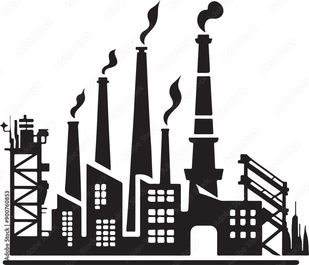 Industry Silhouette Vector Illustration Industry Silhouette Vector Illustration