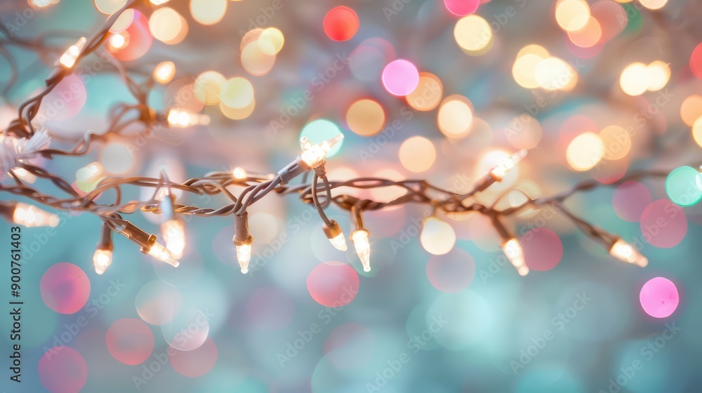 A tree branch is lit up with Christmas lights. The lights are of different colors and are strung together. The scene is bright and cheerful, and it evokes a sense of warmth and holiday spirit A tree branch is lit up with Christmas lights. The lights are of different colors and are strung together. The scene is bright and cheerful, and it evokes a sense of warmth and holiday spirit
