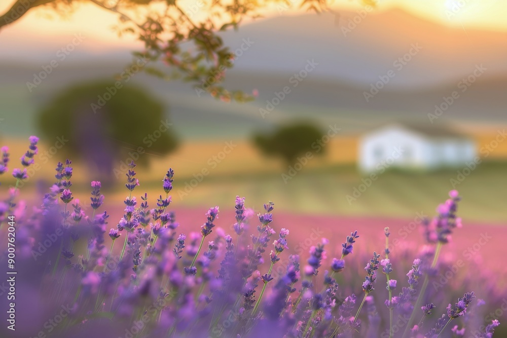 Fototapeta premium Lavender Field Sunset