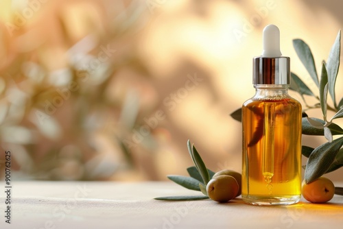 Wallpaper Mural Olive Oil Dropper Bottle on White Surface Torontodigital.ca