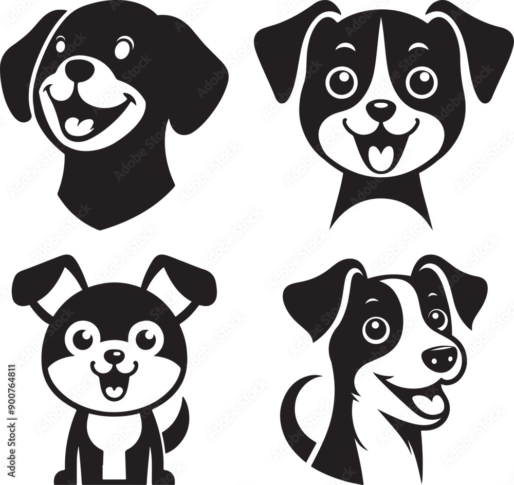 Obraz premium Stylish Dogs vector and illustrator