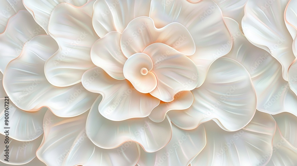 Close-up photo of a pure white bloom, surrounded by numerous petals Flower's central portion is visible right between the petals Close-up photo of a pure white bloom, surrounded by numerous petals Flower's central portion is visible right between the petals