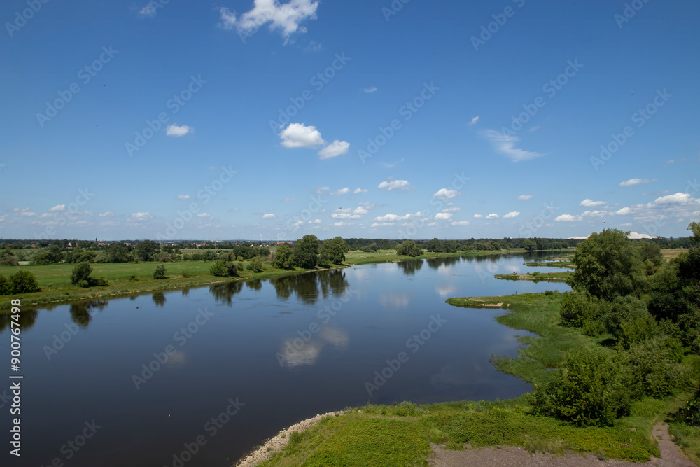 The River Elbe in a rural area near Magdeburg, Germany The River Elbe in a rural area near Magdeburg, Germany