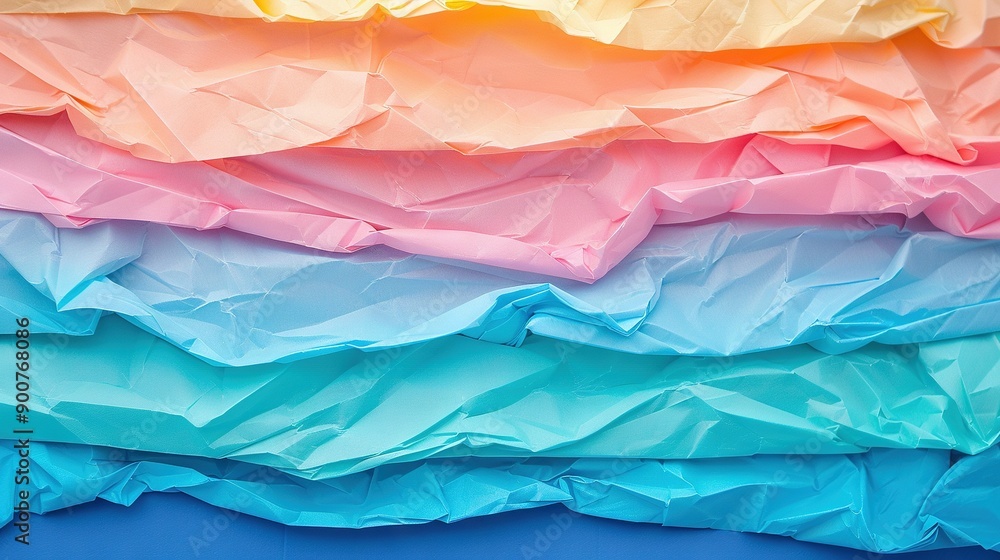 custom made wallpaper toronto digital  Stacked and folded colorful paper sheets in close-up