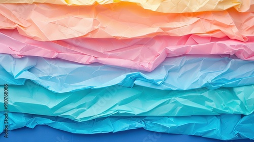 Wallpaper Mural   Stacked and folded colorful paper sheets in close-up Torontodigital.ca