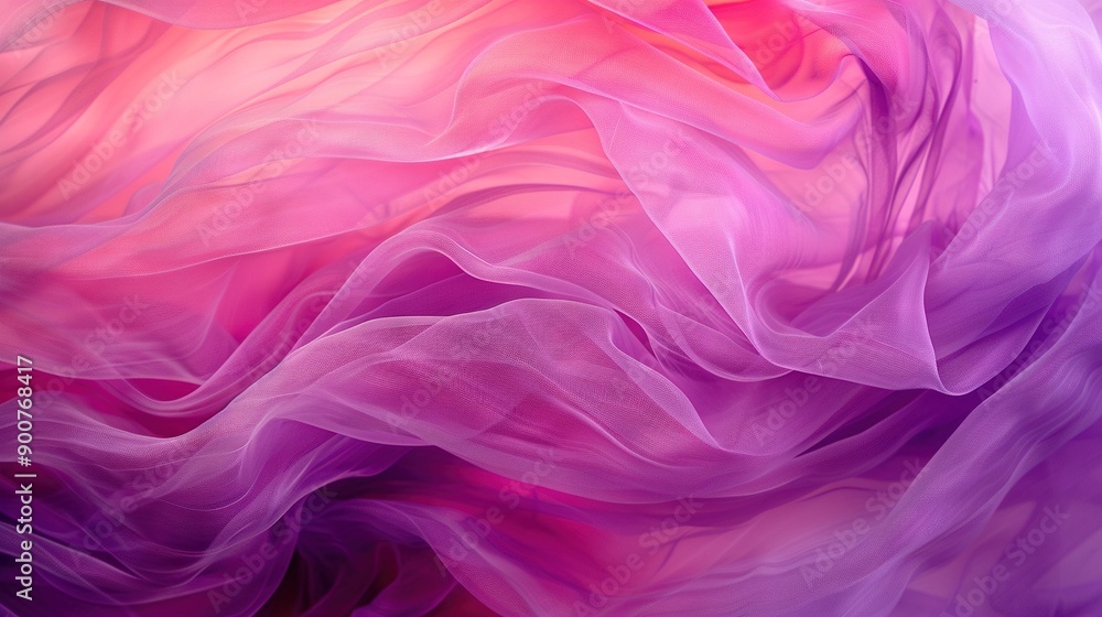 A detailed image showing a pink and purple background with an abundance of fabric cascading down its edge A detailed image showing a pink and purple background with an abundance of fabric cascading down its edge