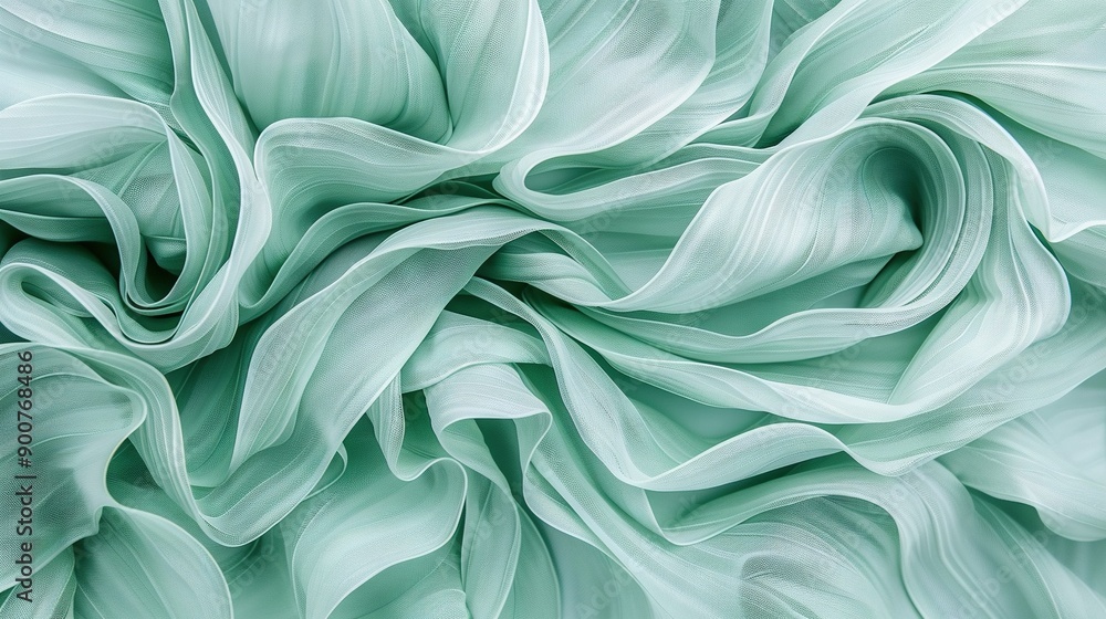 A zoomed-in photo of a green and white cloth with a lot of wrinkles covering the surface A zoomed-in photo of a green and white cloth with a lot of wrinkles covering the surface