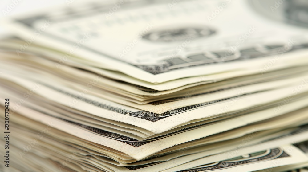A close-up of a stack of hundred-dollar bills, with a focus on the intricate details of the currency, with copy space, high-resolution photo, realistic photo A close-up of a stack of hundred-dollar bills, with a focus on the intricate details of the currency, with copy space, high-resolution photo, realistic photo