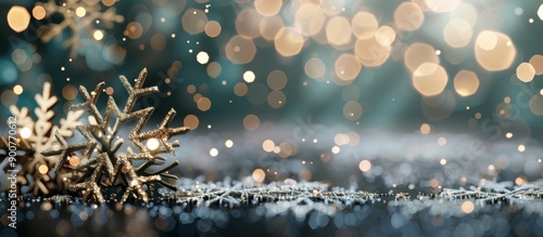 Winter Wonderland With Snowflakes and Lights