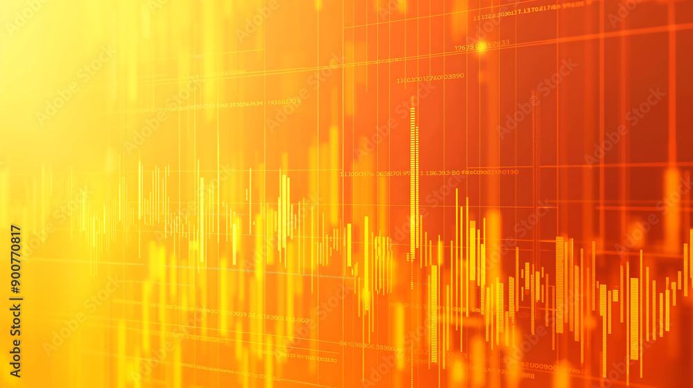 Forex trading candlestick chart on yellow background. Candlestick graph ...