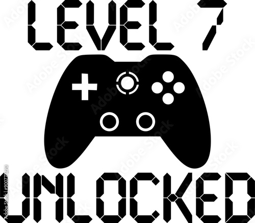 Level 7 Unlocked Gamer Birthday Design