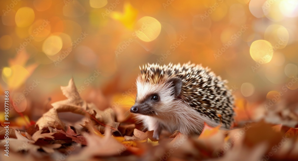 Hedgehog in Autumn Leaves Hedgehog in Autumn Leaves