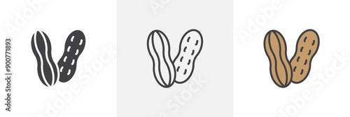 Peanut colored icon set