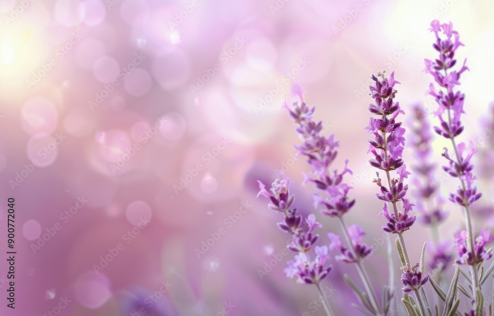 Naklejka premium Lavender Blossoms in Soft Sunlight