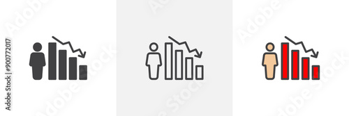 Attrition colored icon set