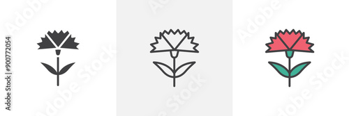 Carnation colored icon set