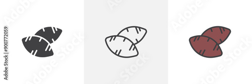 Sweet potato colored icon set