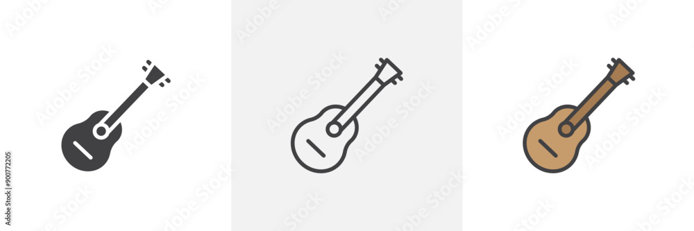 Ukulele icon symbol collection on white background. Ukulele icon symbol collection on white background.