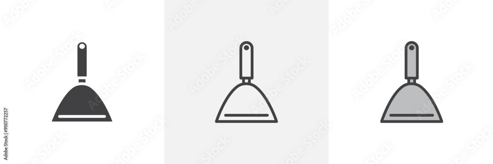 Putty knife colored icon set Putty knife colored icon set