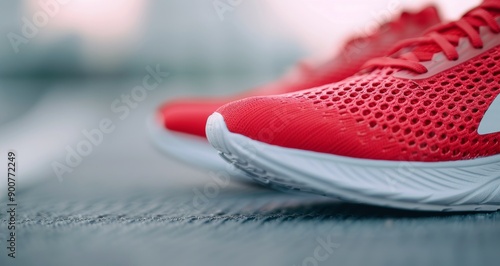 Red Running Shoe Close-Up