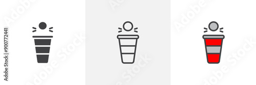 Beer pong colored icon set